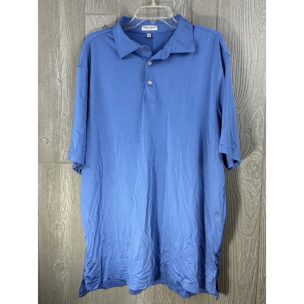 Peter Millar Jubilee Performance Jersey Polo Blue Soft Shirt Mens L